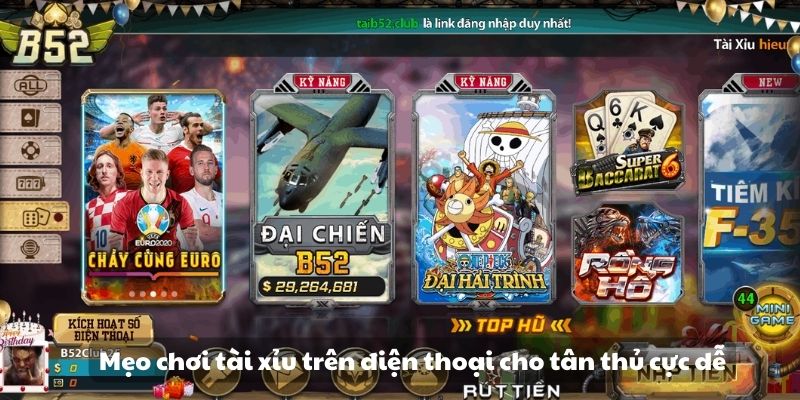 Bật mí mẹo chơi tài xỉu trên điện thoại cực hay cho anh em 4 meo choi tai xiu tren dien thoai 3